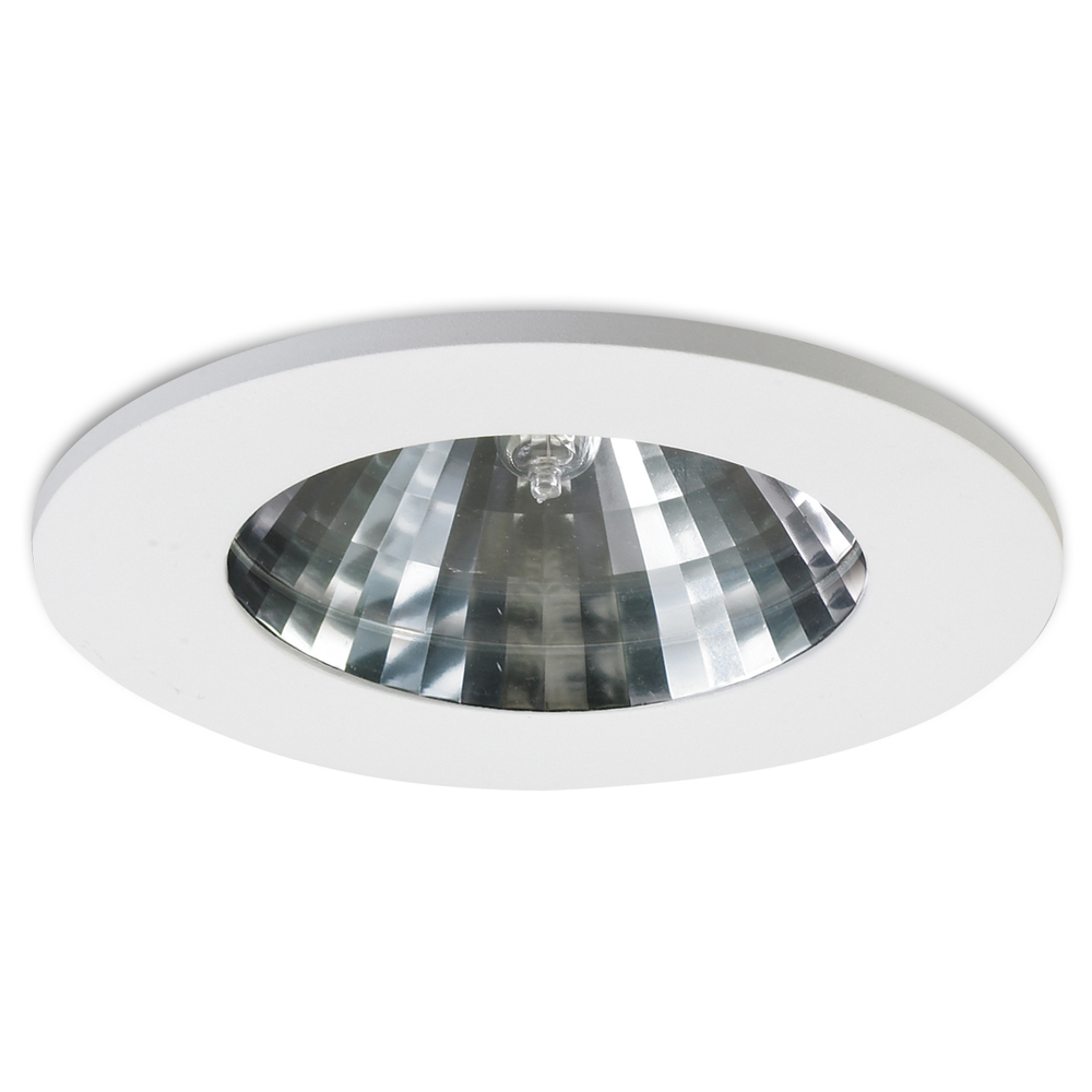 Faceted Specular Clear Reflector, White Ring, 15º Beam Spread