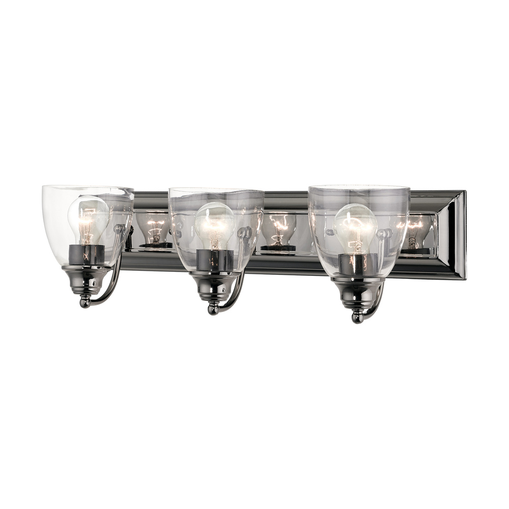 3 Lt Black Chrome Vanity Sconce