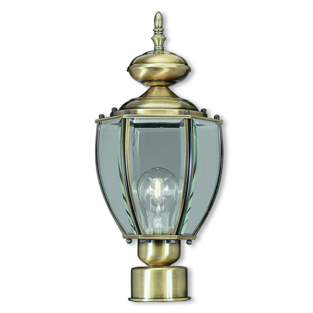 1 Light Antique Brass Post-Top Lantern