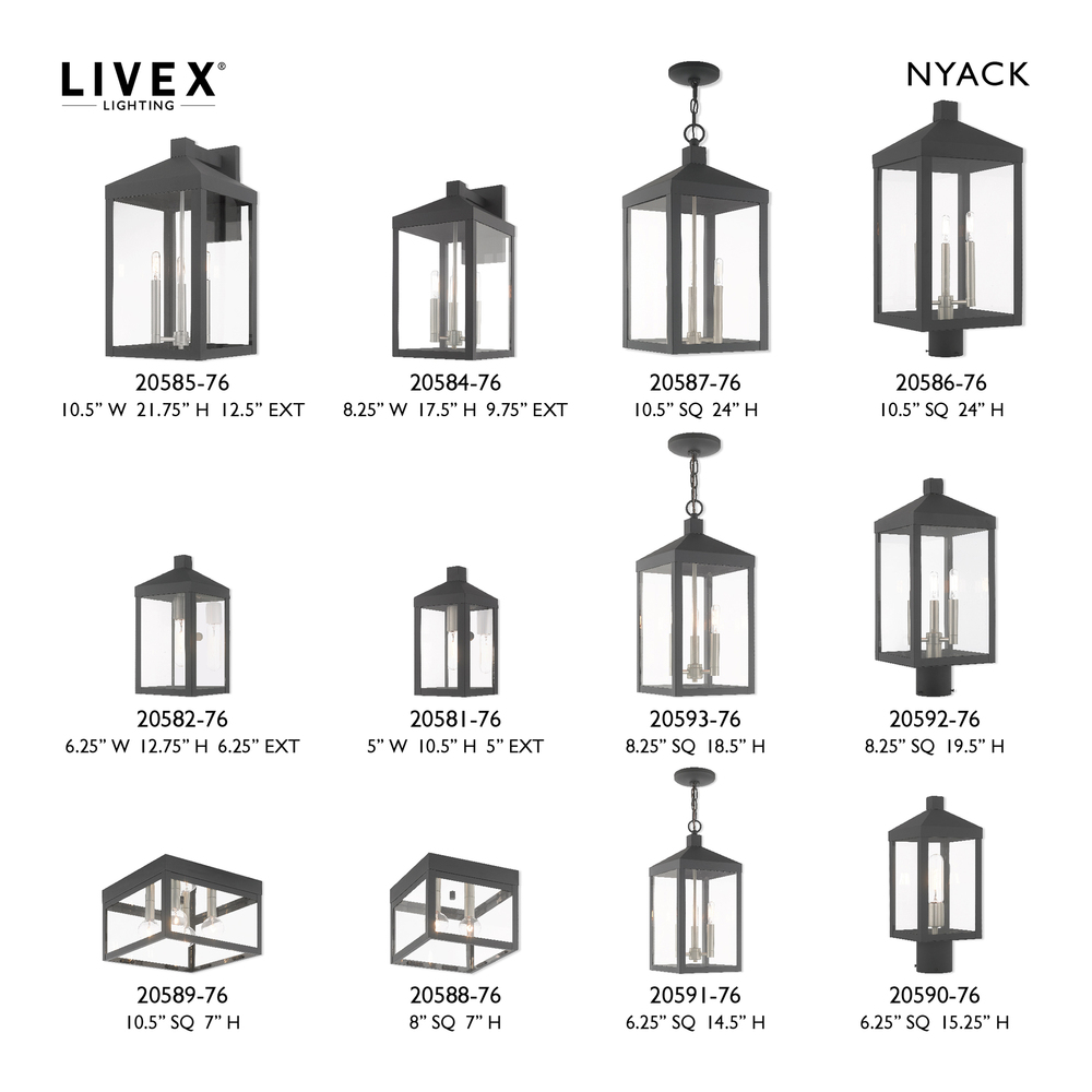 3 Lt Scandinavian Gray Outdoor Pendant Lantern