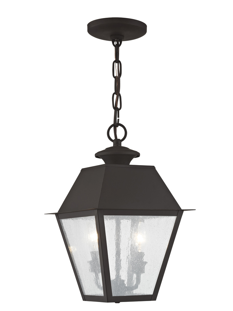 2 Light Bronze Outdoor Chain Lantern