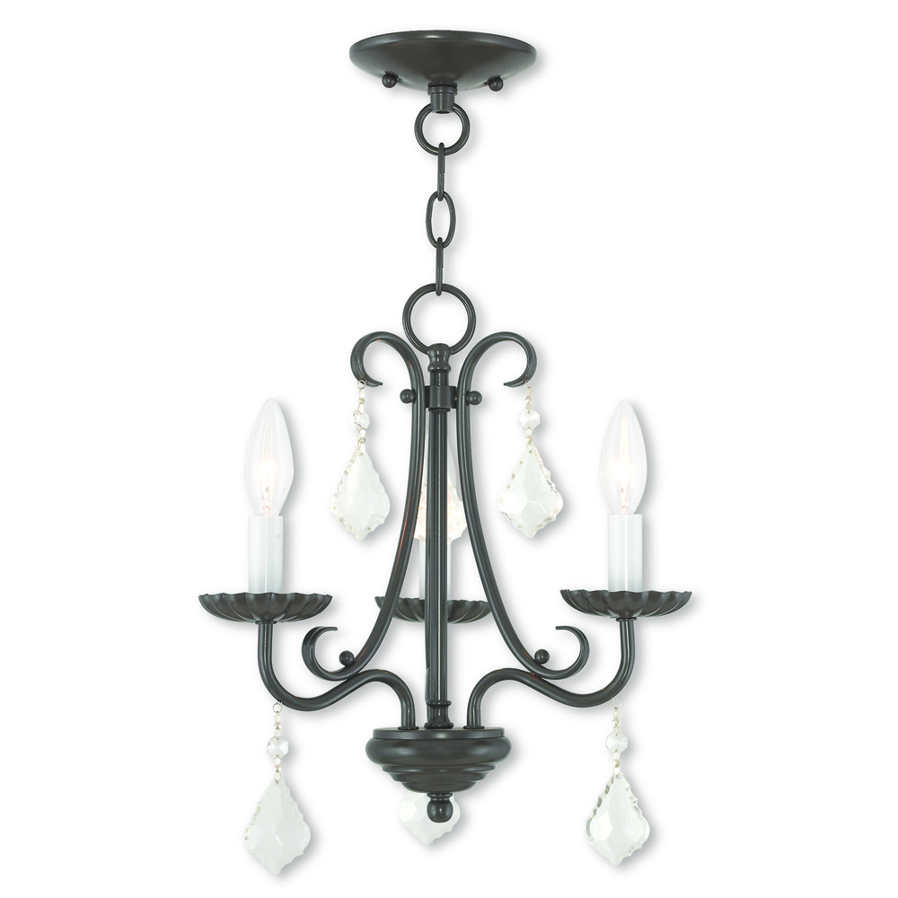 3 Light English Bronze Mini Chandelier