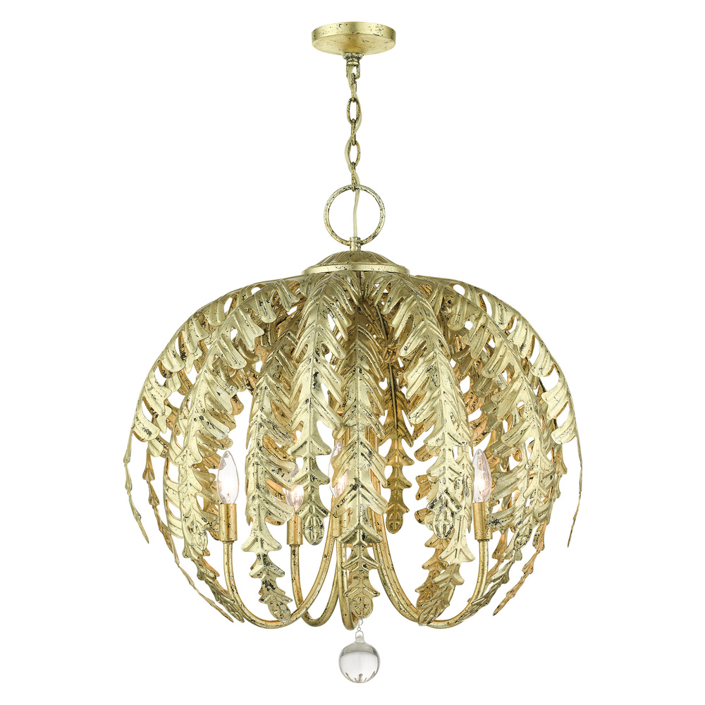 5 Lt Winter Gold Chandelier