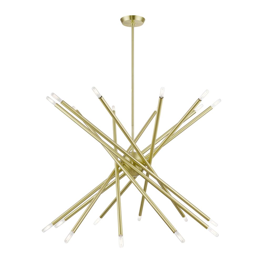 20 Light Satin Brass Large Chandelier