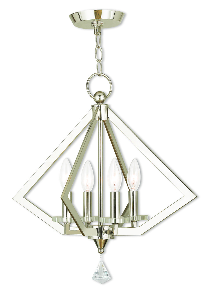 4 Light Polished Nickel Mini Chandelier