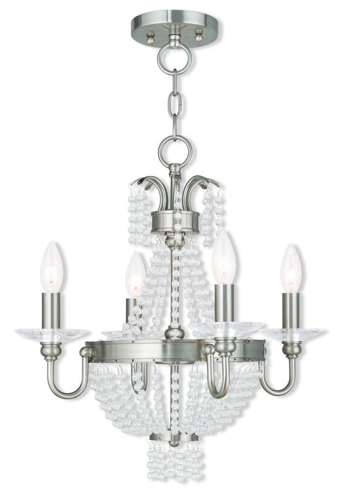 4 Light BN Mini Chandelier/Ceiling Mount