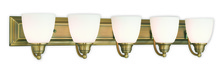 Livex Lighting 10505-01 - 5 Light Antique Brass Bath Light