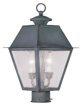 Livex Lighting 2166-61 - 2 Light Charcoal Outdoor Post Lantern