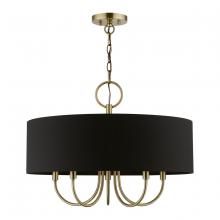 Livex Lighting 40115-01 - 5 Light Antique Brass Pendant Chandelier