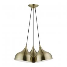 Livex Lighting 40983-01 - 3 Light Antique Brass Cluster Pendant