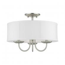 Livex Lighting 42989-91 - 3 Light Brushed Nickel Semi-Flush Mount