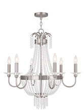 Livex Lighting 51846-91 - 6 Light Brushed Nickel Chandelier