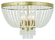 Livex Lighting 51866-28 - 5 Light Winter Gold Ceiling Mount