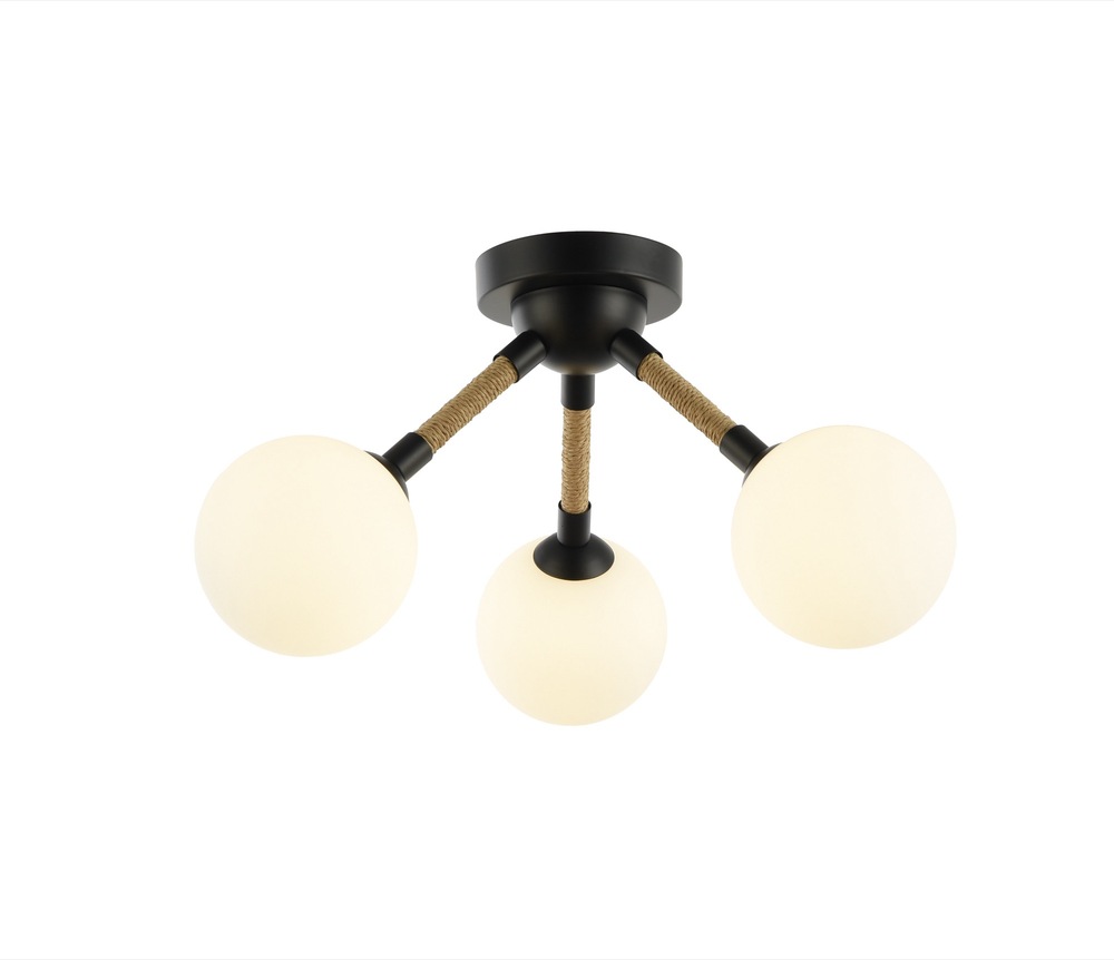 Capilano Collection 3-Light Semi-Flush Mount Black