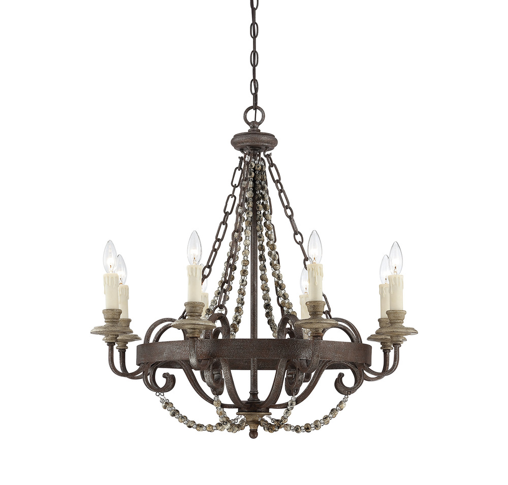 Mallory 8-Light Chandelier in Fossil Stone
