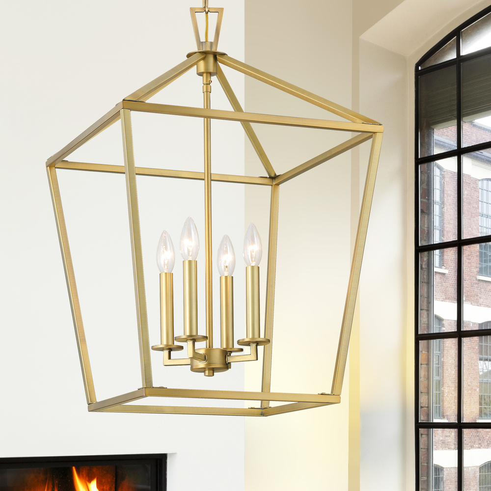 Townsend 4-Light Pendant in Warm Brass