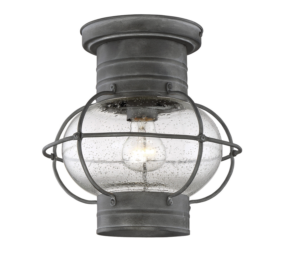 Enfield 1-Light Outdoor Ceiling Light in Oxidized Black