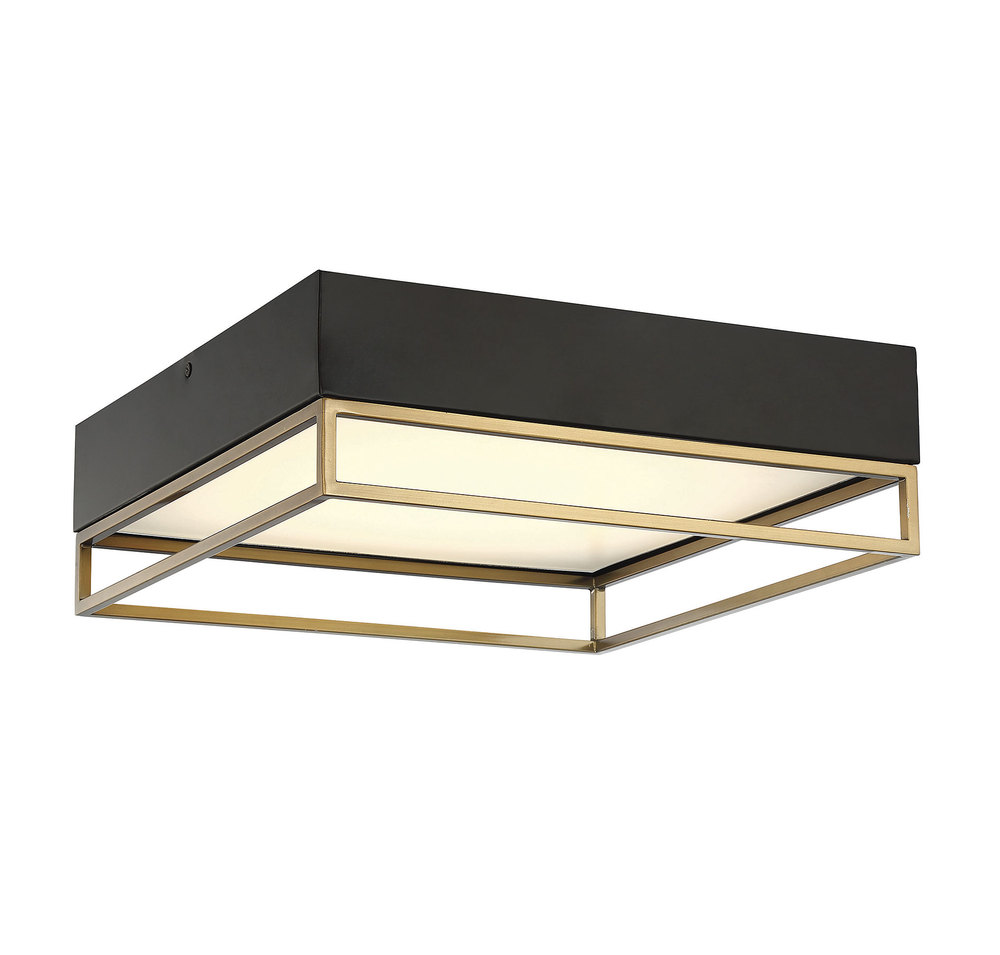 Creswell Warm Brass Square LED Flush Mount