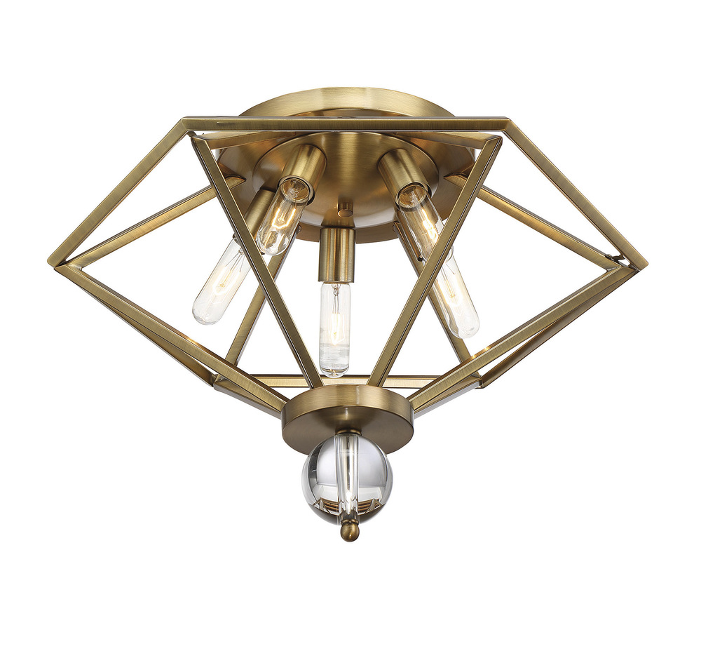 Tekoa 5-Light Ceiling Light in Warm Brass