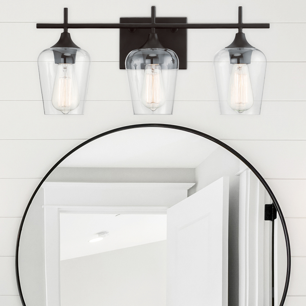 Octave 3-Light Bathroom Vanity Light in English Bronze