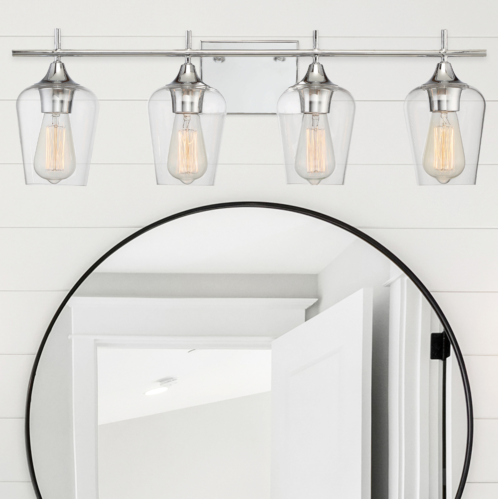 Octave 4-Light Bathroom Vanity Light in Polished Chrome
