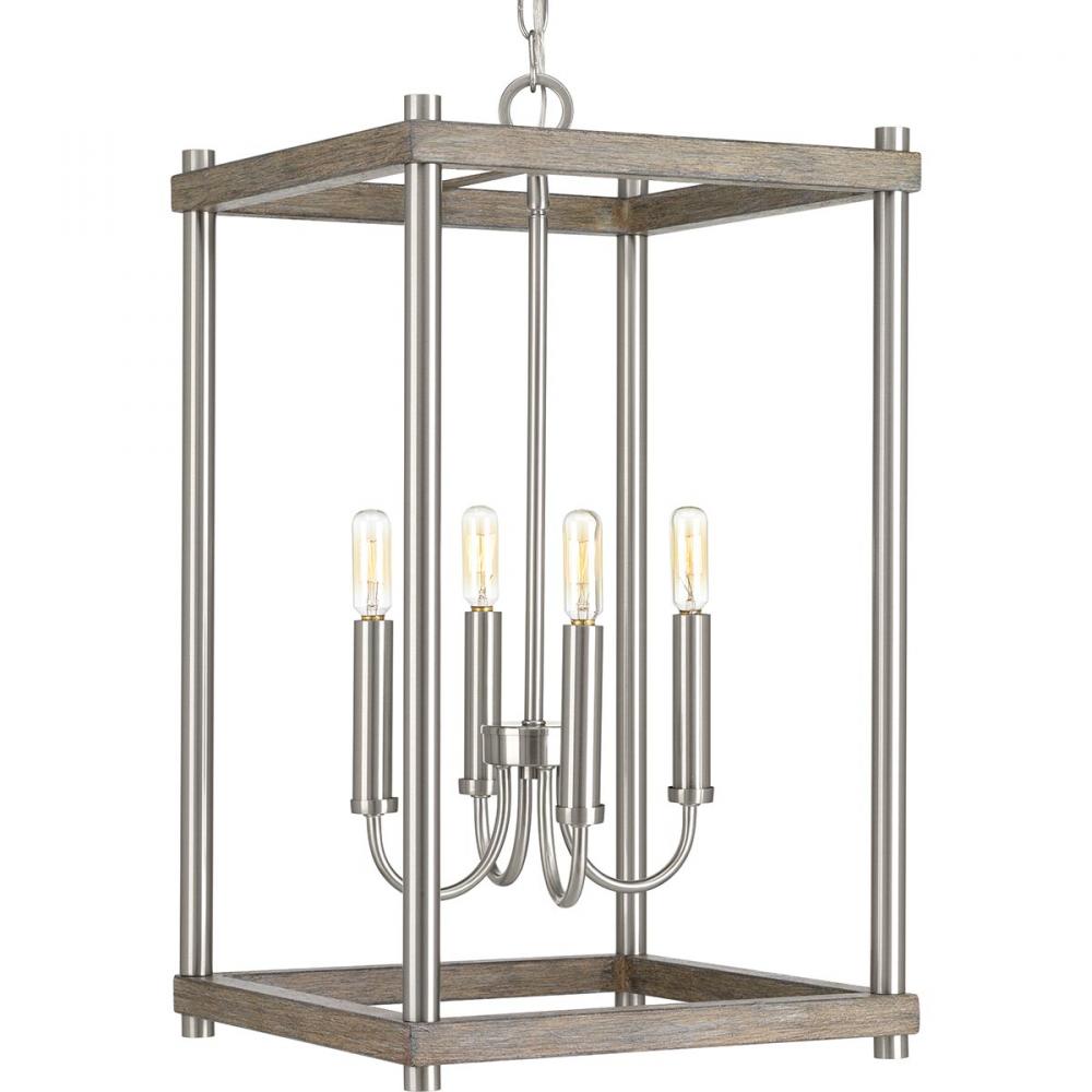 Fontayne Collection Four-Light Brushed Nickel Farmhouse Pendant Light