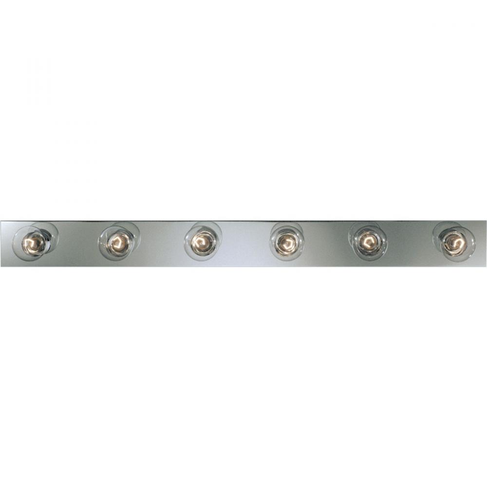 Broadway Collection Six-Light Polished Chrome Traditional Bath Vanity Light