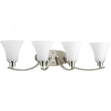 Progress P2003-09 - Joy Collection Four-Light Brushed Nickel Etched Glass Traditional Bath Vanity Light