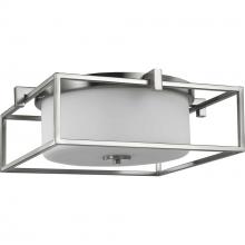 Progress P350171-009 - Chadwick Collection Two-Light Brushed Nickel 15-3/8" Flush Mount