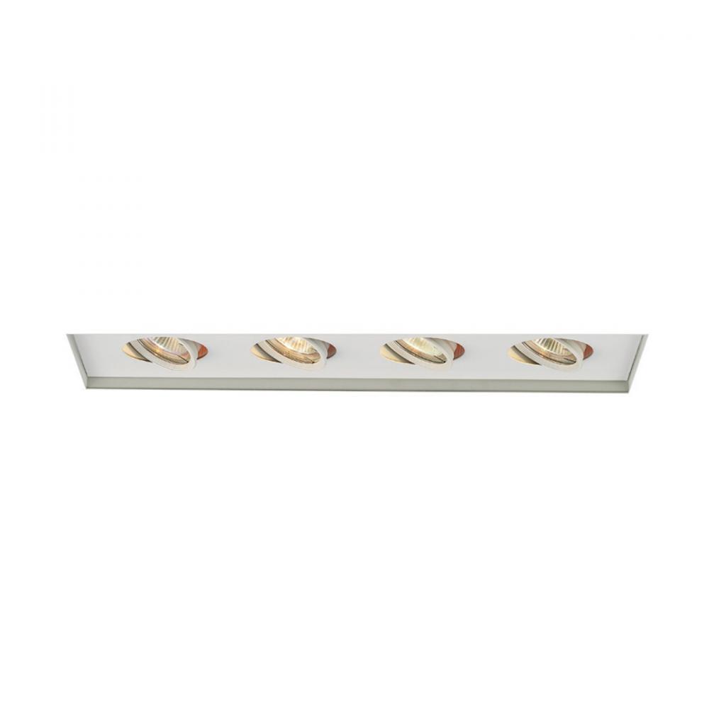 Four Light White Directional Recessed Light