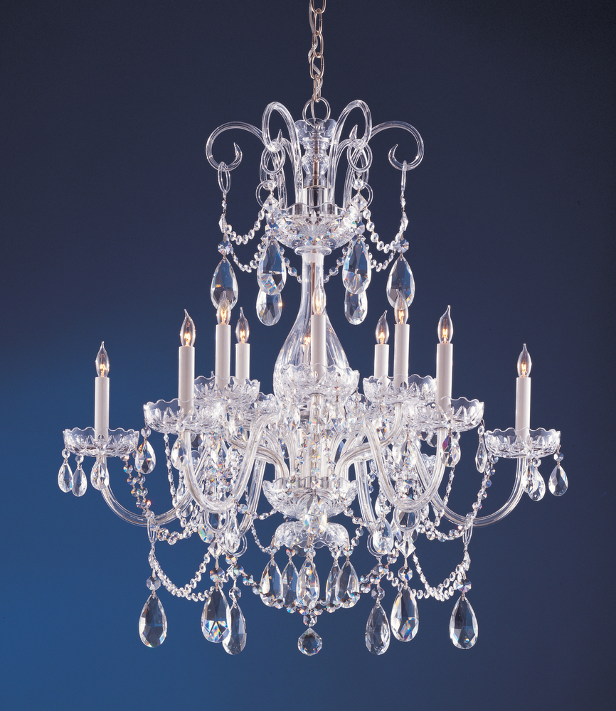 Traditional Crystal 12 Light Crystal Chrome Chandelier