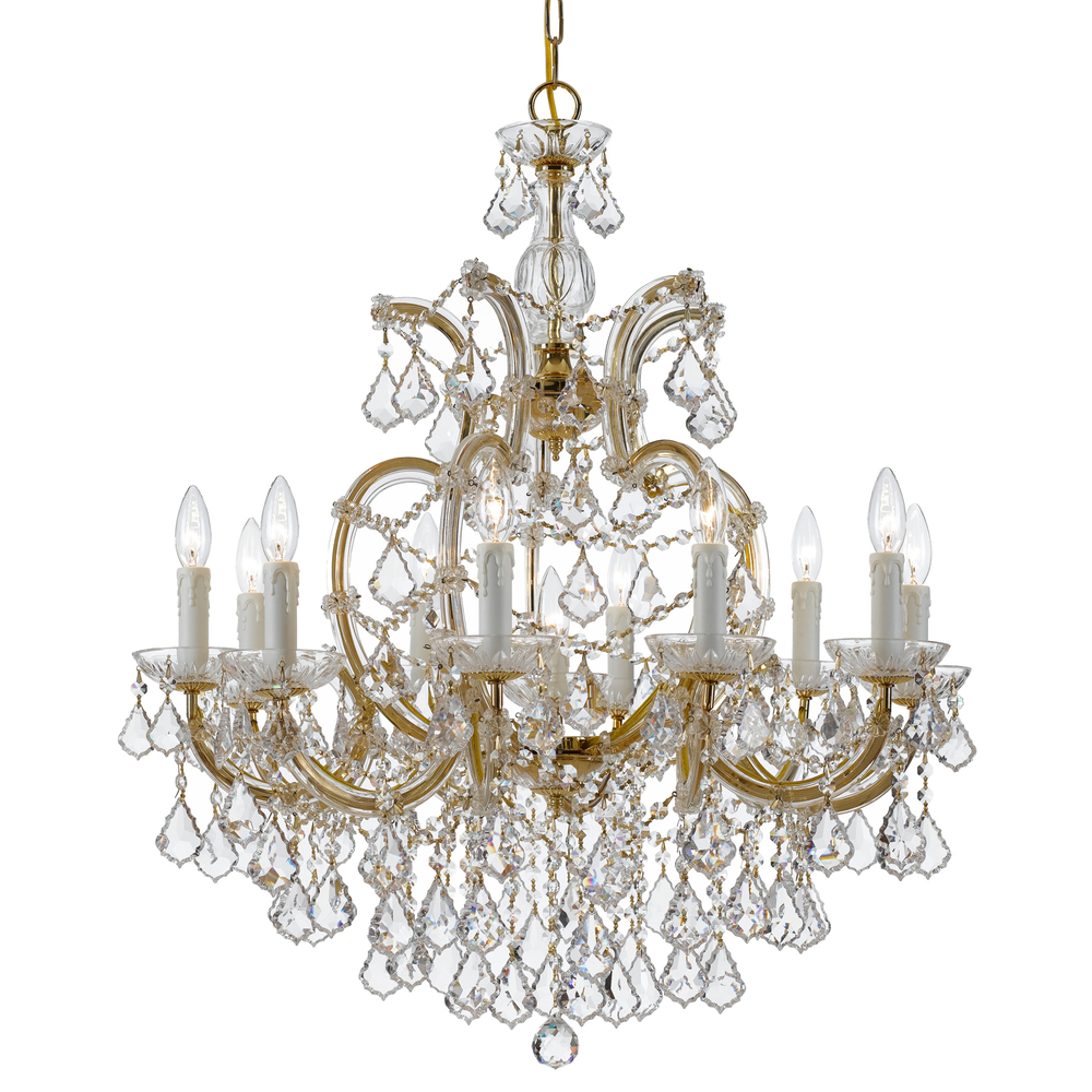 Maria Theresa 11 Light Clear Crystal Gold Chandelier