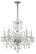 Crystorama 1005-CH-CL-MWP - Traditional Crystal 5 Light Hand Cut Crystal Polished Chrome Chandelier