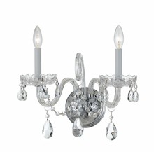 Crystorama 1032-CH-CL-MWP - Traditional Crystal 2 Light Hand Cut Crystal Polished Chrome Sconce