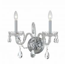 Crystorama 1032-CH-CL-MWP - Traditional Crystal 2 Light Hand Cut Crystal Polished Chrome Wall Mount