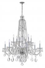 Crystorama 1112-CH-CL-MWP - Traditional Crystal 12 Light Hand Cut Crystal Polished Chrome Chandelier