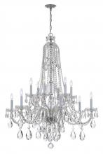 Crystorama 1114-CH-CL-MWP - Traditional Crystal 12 Light Hand Cut Crystal Polished Chrome Chandelier