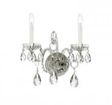 Crystorama 1122-CH-CL-MWP - Traditional Crystal 2 Light Hand Cut Crystal Polished Chrome Sconce