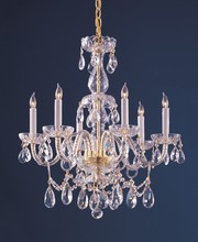 Crystorama 1126-PB-CL-MWP - Traditional Crystal 6 Light Hand Cut Crystal Polished Brass Chandelier