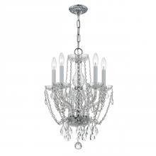 Crystorama 1129-CH-CL-MWP - Traditional Crystal 5 Light Hand Cut Crystal Polished Chrome Mini Chandelier