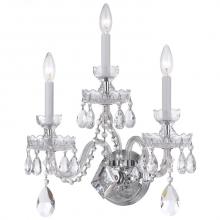 Crystorama 1143-CH-CL-MWP - Traditional Crystal 3 Light Clear Crystal Chrome Sconce