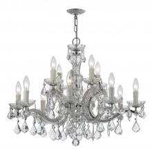 Crystorama 4379-CH-CL-MWP - Maria Theresa 12 Light Hand Cut Crystal Polished Chrome Chandelier