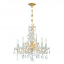 Crystorama 4476-GD-CL-MWP - Maria Theresa 5 Light Hand Cut Crystal Gold Chandelier