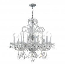 Crystorama 5008-CH-CL-MWP - Traditional Crystal 8 Light Hand Cut Crystal Polished Chrome Chandelier