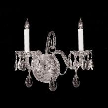 Crystorama 5042-CH-CL-MWP - Traditional Crystal 2 Light Clear Crystal Polished Chrome Wall Mount