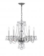 Crystorama 5085-CH-CL-MWP - Traditional Crystal 5 Light Crystal Polished Chrome Chandelier