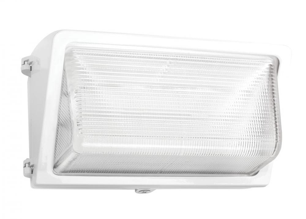 WALLPACK 55W WARM DIM 120-277V LED W/ GLASS LENS WH