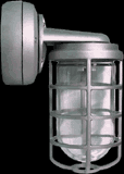 RAB Lighting VXBR1F13S - Vaporproof, 900 lumens, CFL Bracket 13W, Qt 1/2 Silver, with glass globe, Cast guard