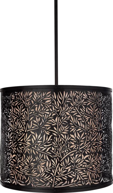 Two Light Metal Shade Drum Shade Pendant