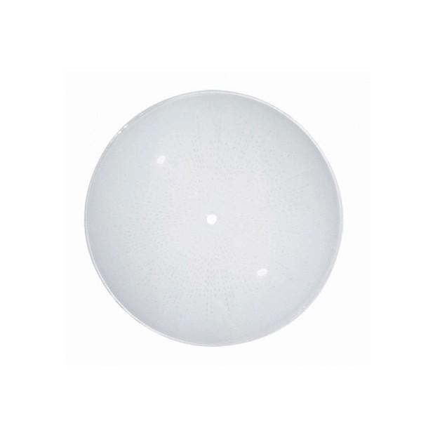 White Shallow Diffuser Shade; 15 inch Diameter; 1 inch Depth; Semi-Bend Glass; Sunburst Pattern